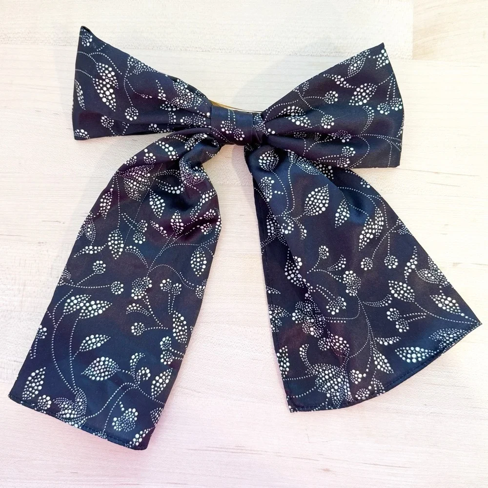 ANTHROPOLOGIE Oversized Black Hair Bow Barrette NEW